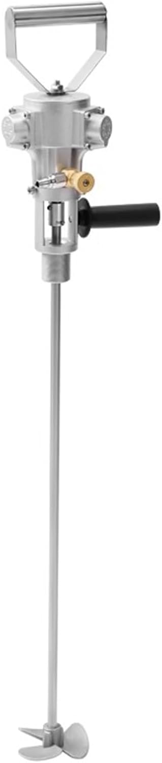 HM&DX 5 Gallons Pneumatic Paint Mixer,Industrial Ink Coating Paint Air Agitator, Stainless Steel Impeller Mixer, 1/8HP 50-2600r/min, Air Agitator Ink Coating Mixing Tool(Portable Version, Silvery)