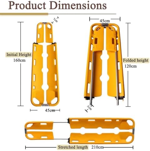 Foldable Aluminum Stretcher, 350lbs Capacity, 63