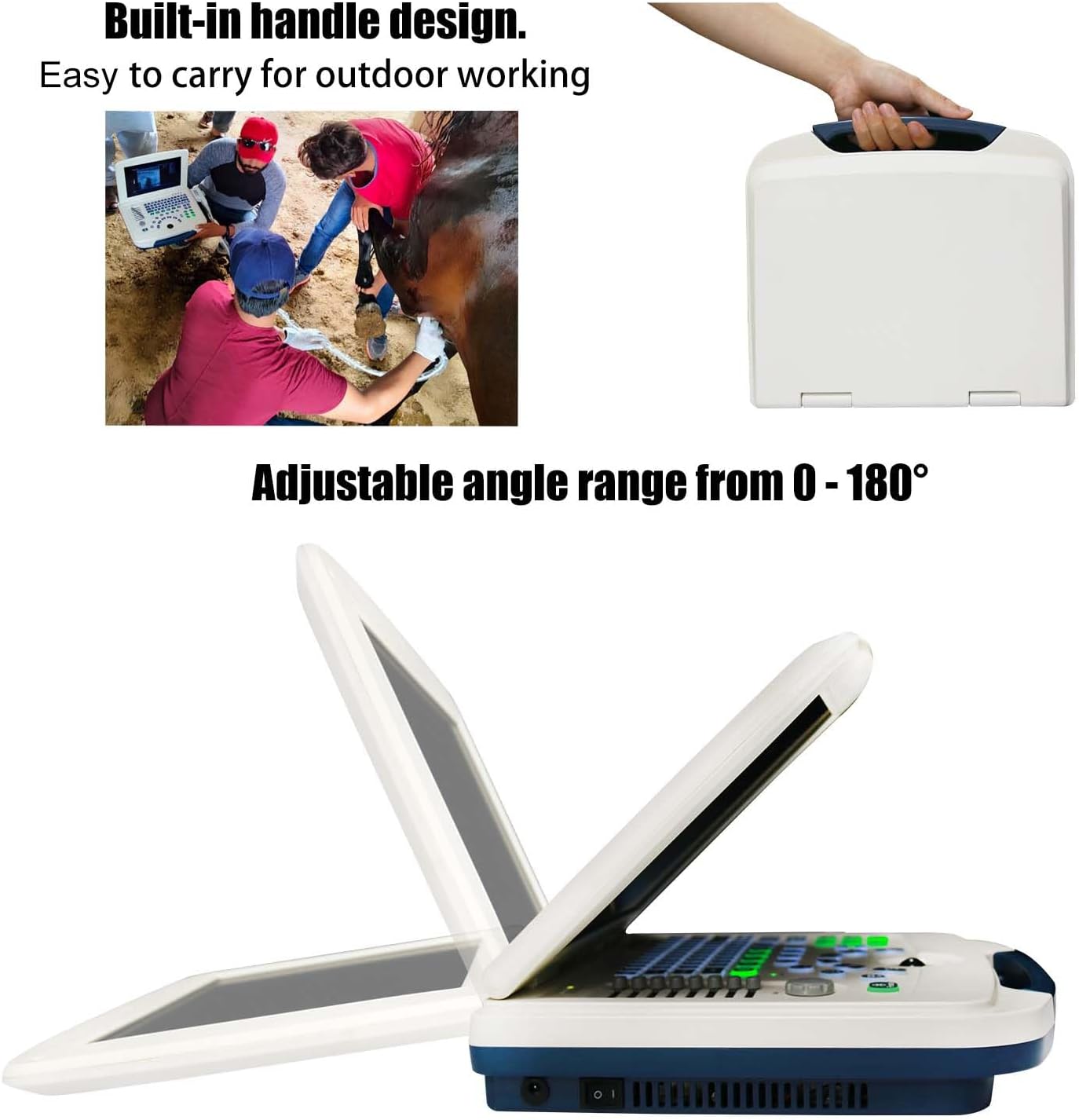 Veterinary Ultrasound Scanner Laptop Ultrasound Machine with 3.5Mhz Convex Probe for Animals Dog,Goat,Pig,Sheep use