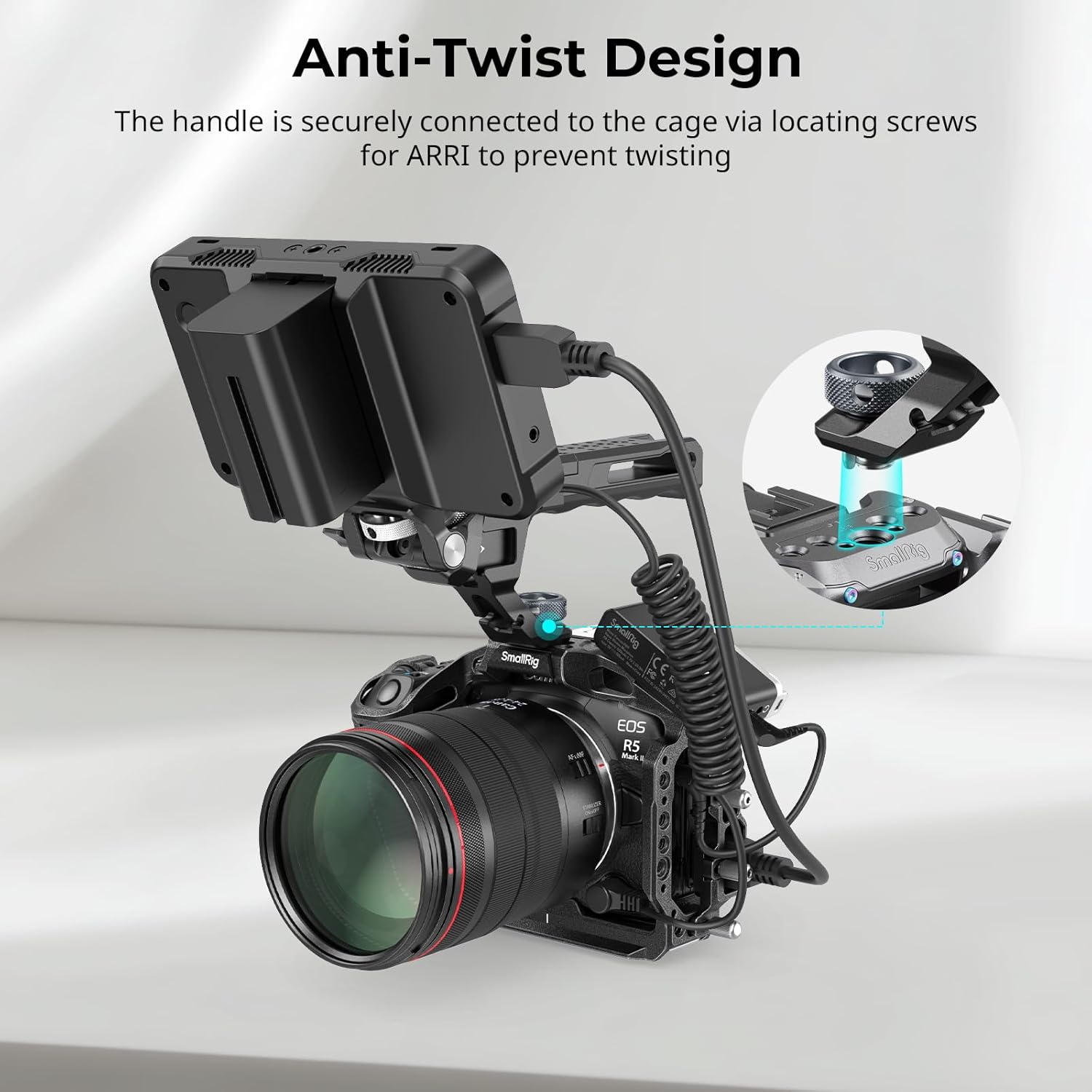 SmallRig Universal Magic Arm with Small Ballhead (2pcs)+Top Handle with Record Start/Stop Remote Trigger for ARRI 3/8”-16 Hole