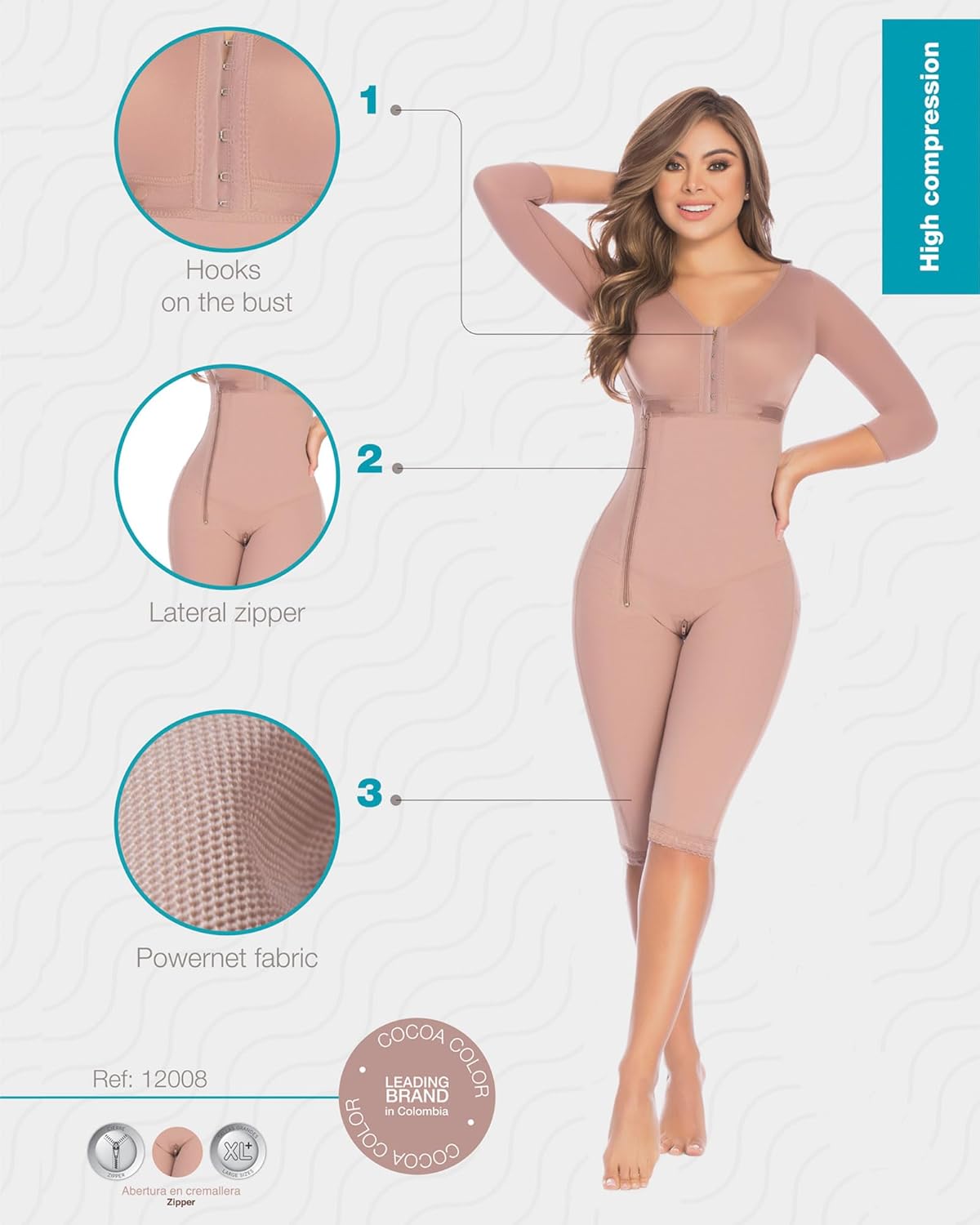 FAJAS DISENOS D'PRADA DELIÉ Faja Colombiana 008 High Compression Tummy Control Shapewear Lipo Compression Garment