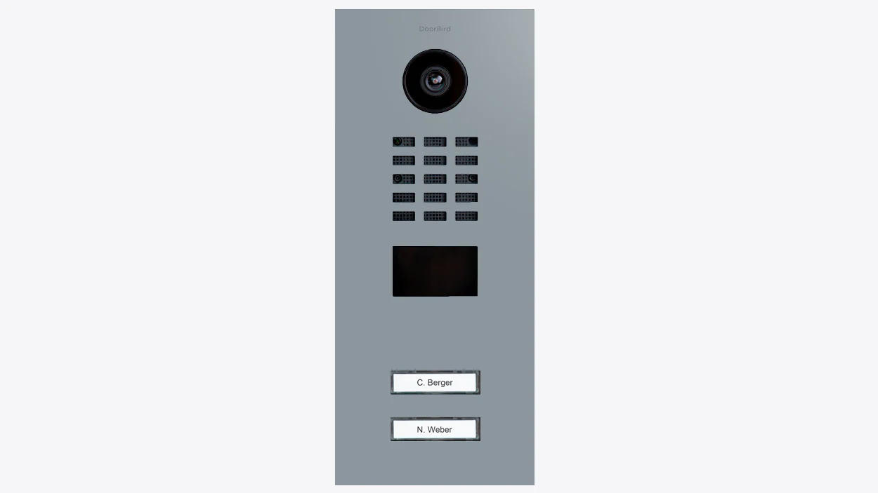DoorBird D2102V IP Video Door Station, 2 Call Button in Silver Grey, RAL 7001