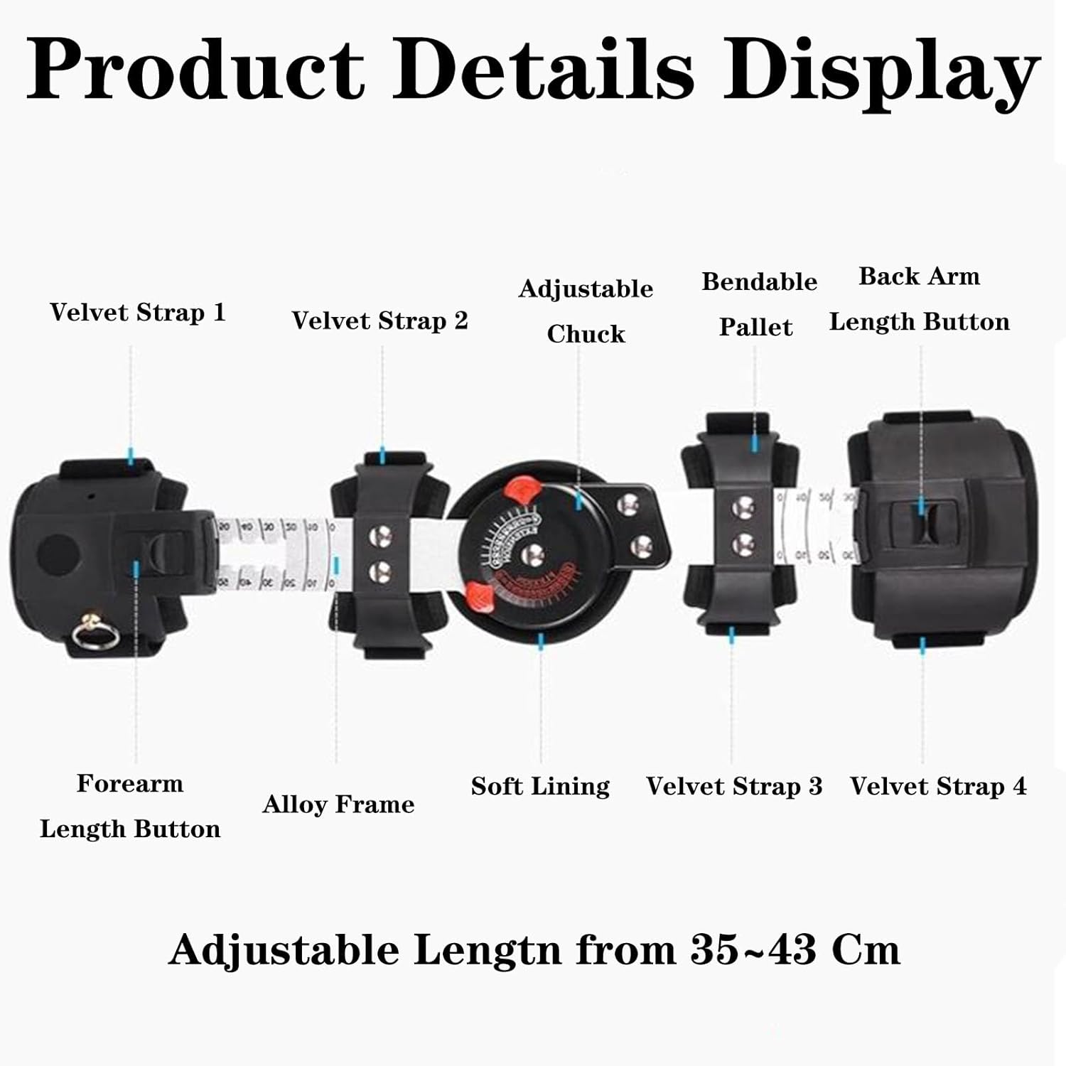 Hinged Elbow Brace Post Elbow Brace with Strap Adjustable Elbow Immobilizer Injury Recovery Support Arm Sling for Post Op, Surgery Recovery,Left-Right