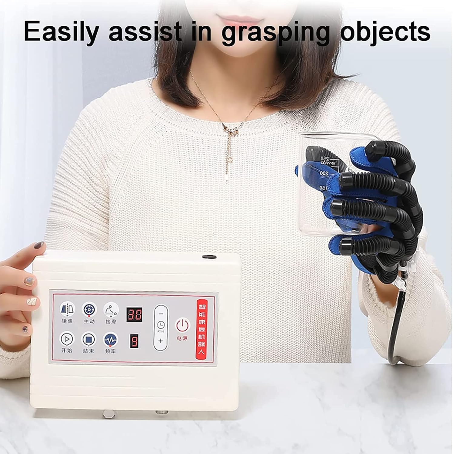 Rehabilitation Robot Gloves,Electric Finger-Hand Training Device,Functional Hand Splint,Hand Finger Trainer Gloves Orthotics for Stroke Hemiplegia