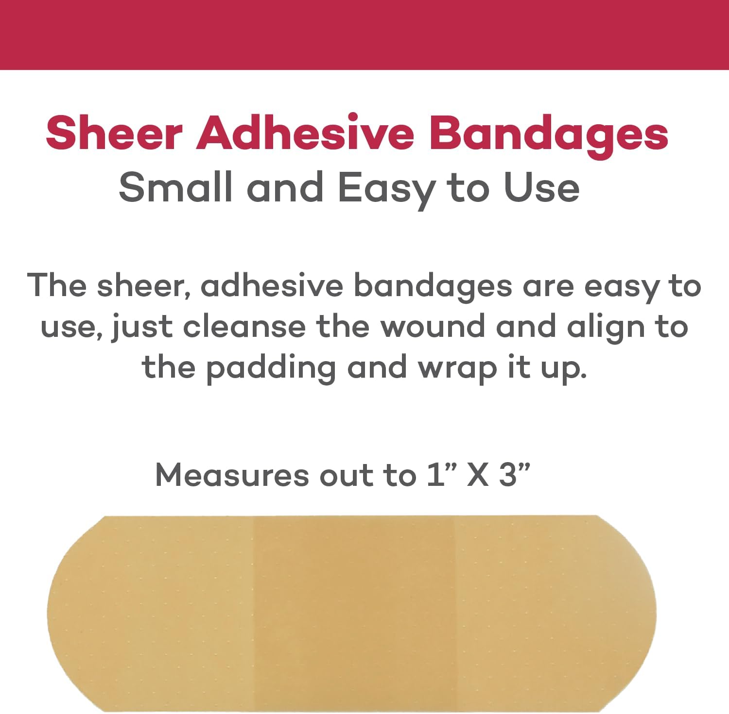 Dealmed Sheer Plastic Flexible Adhesive Bandages – 100 Count (24 Pack) Bandages with Non-Stick Pad, Latex Free, Wound Care for First Aid Kit, 1