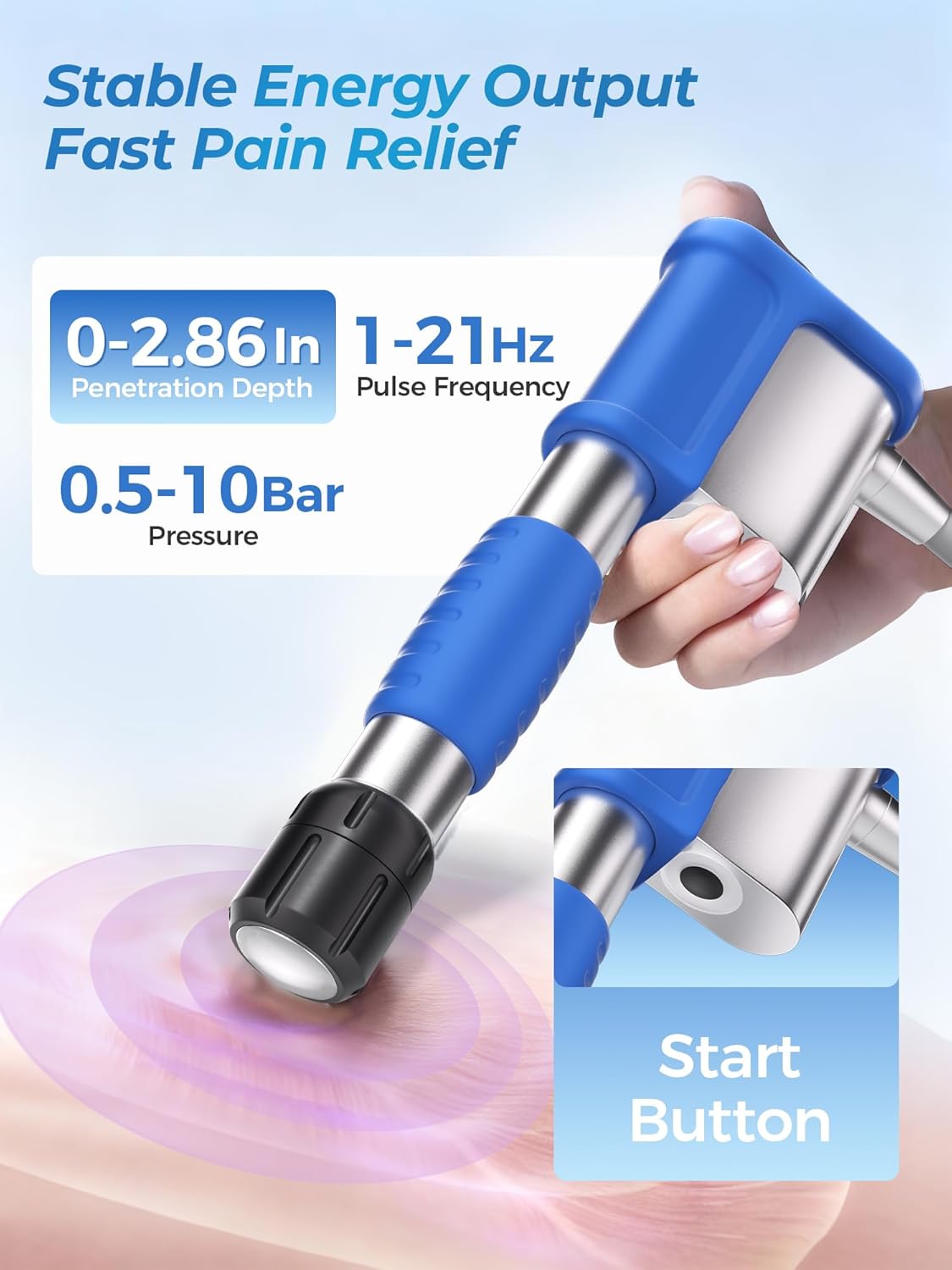 Shockwave Therapy Machine for Joint/Muscle Pain Relief Back Waist Leg and Golf Elbow Relief Pain,ED Softwave Non-Invasive Extracorporeal ESWT Shock Wave Therapy Device,Ideal for Home & Clinical Use