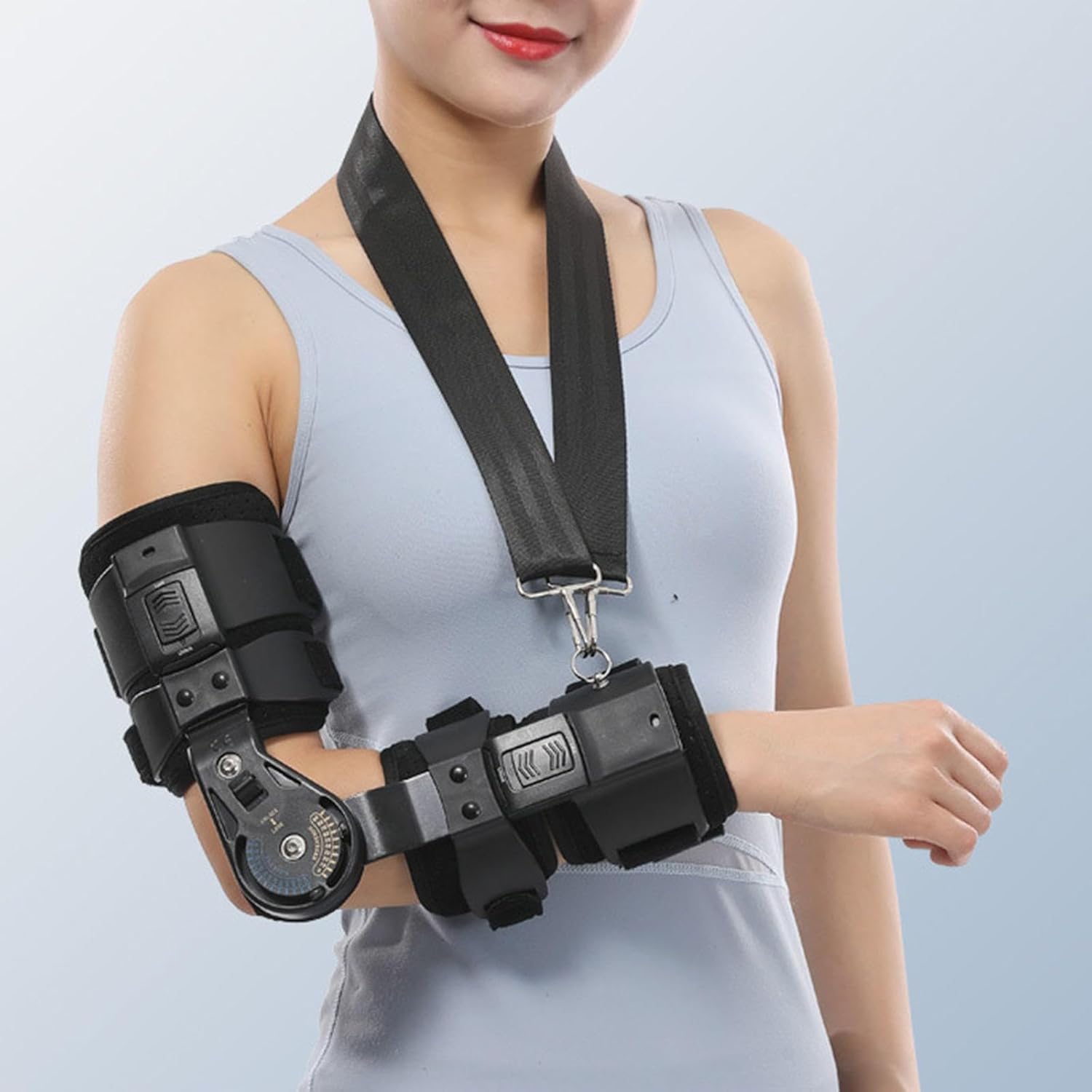 Adjustable Hinged Rom Elbow Brace, Elbow Joint Fixed Brace for Men Women, Elbow Splint Immobilizer for Surgery Injury Recovery, Elbow Pain Relief Hand Arm Splint,right