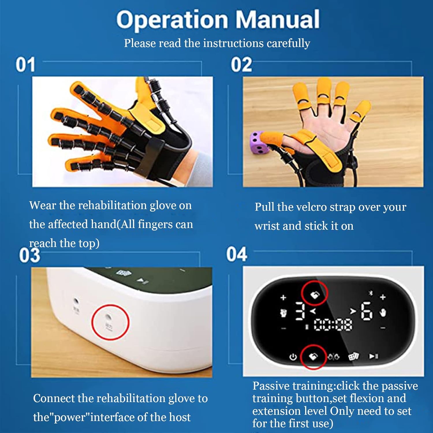 XYEJL Rehabilitation Robot Gloves, Finger Hand Training Device, Finger Straightening Brace Guard Protector, Finger Extension Exercise for Stroke Hemiplegia Patients,RightHand-L