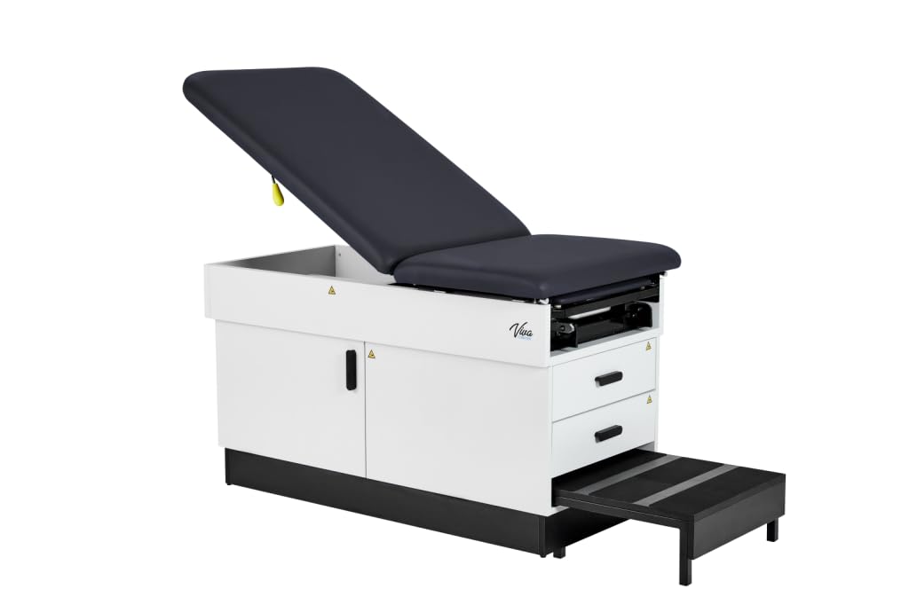 Slim Line Medical Exam Table, Black, 420 lbs Weight Capacity (Stirrups NOT Included)