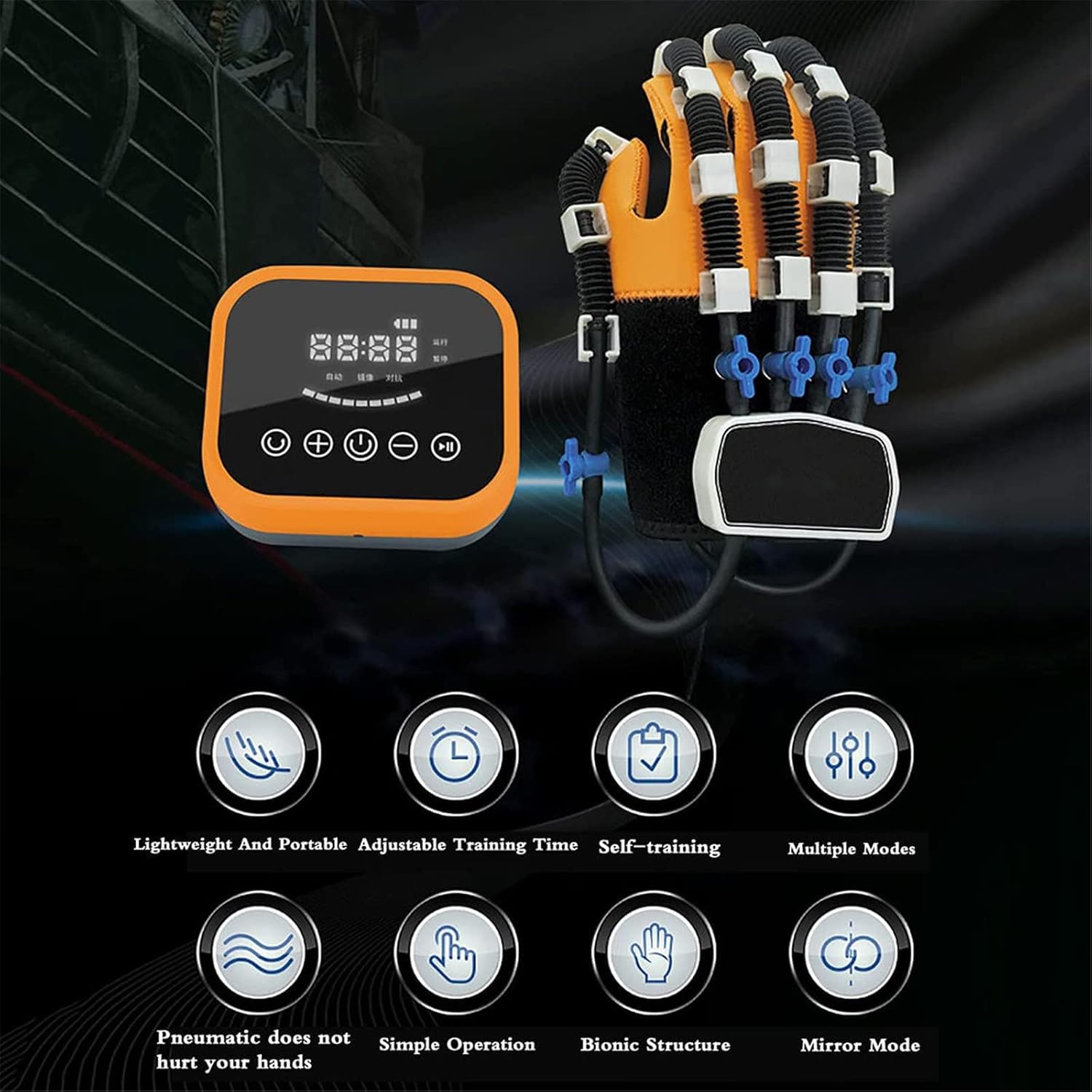 Stroke Hemiplegia Finger Rehabilitation Trainer,Rehabilitation Robot Gloves, for Hand Function Recovery,lefthand-XL