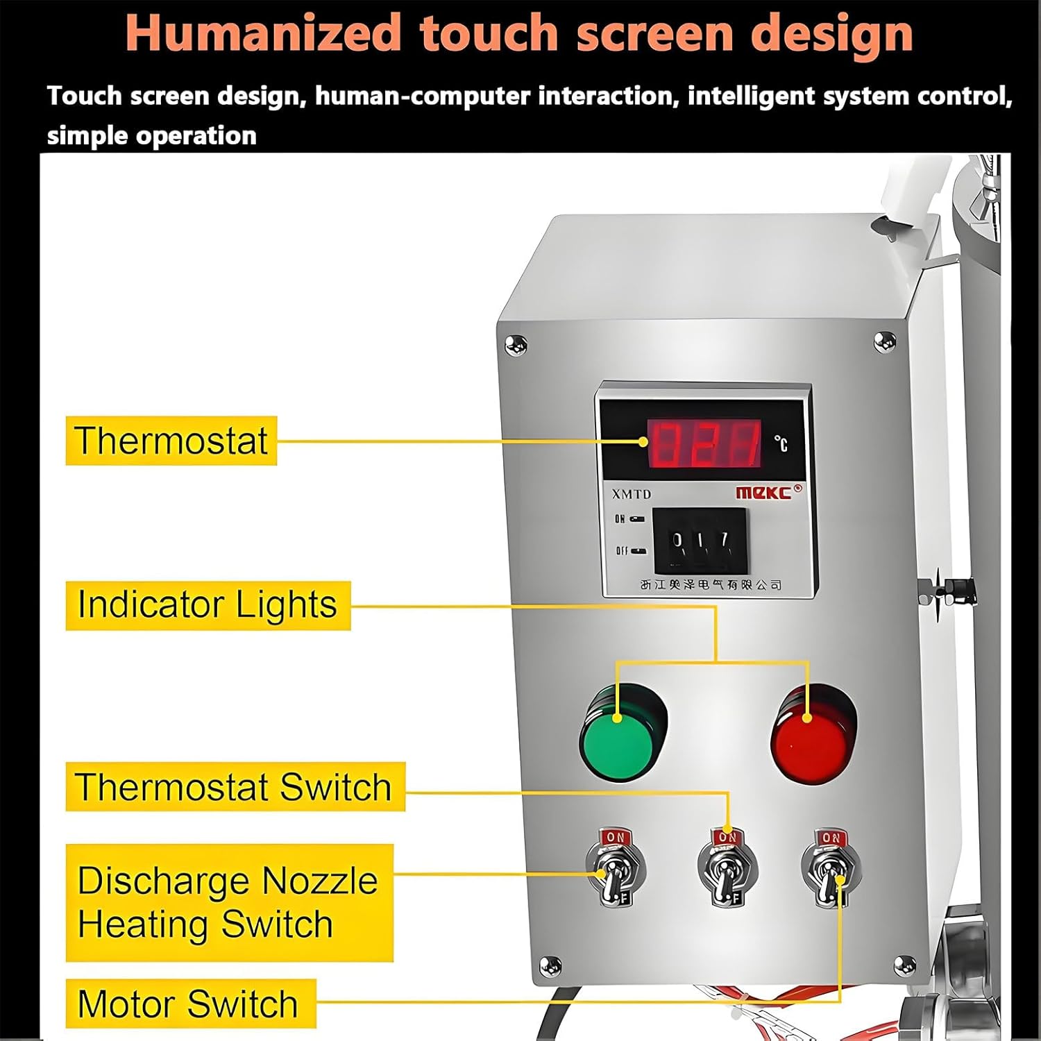 100-500G Electric Heating Mixing Filling Machine, Lipstick Filling Machine Stirring Tank with Discharge Nozzle, Cosmetic Mixer Machine, 6mm Filling Diameter, for Liquids, Pastes 15L