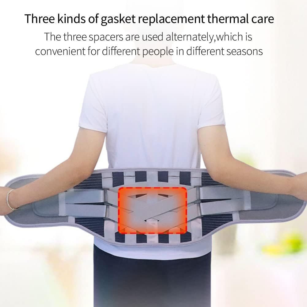 FoRes Fixed Breathable Waist Belt Back Lumbar Support Belt Four Curved Alloy Steel Plates With Removable Lumbar Pad Triple Compression Support Design For Back Pain Relief (Size : X-Large)