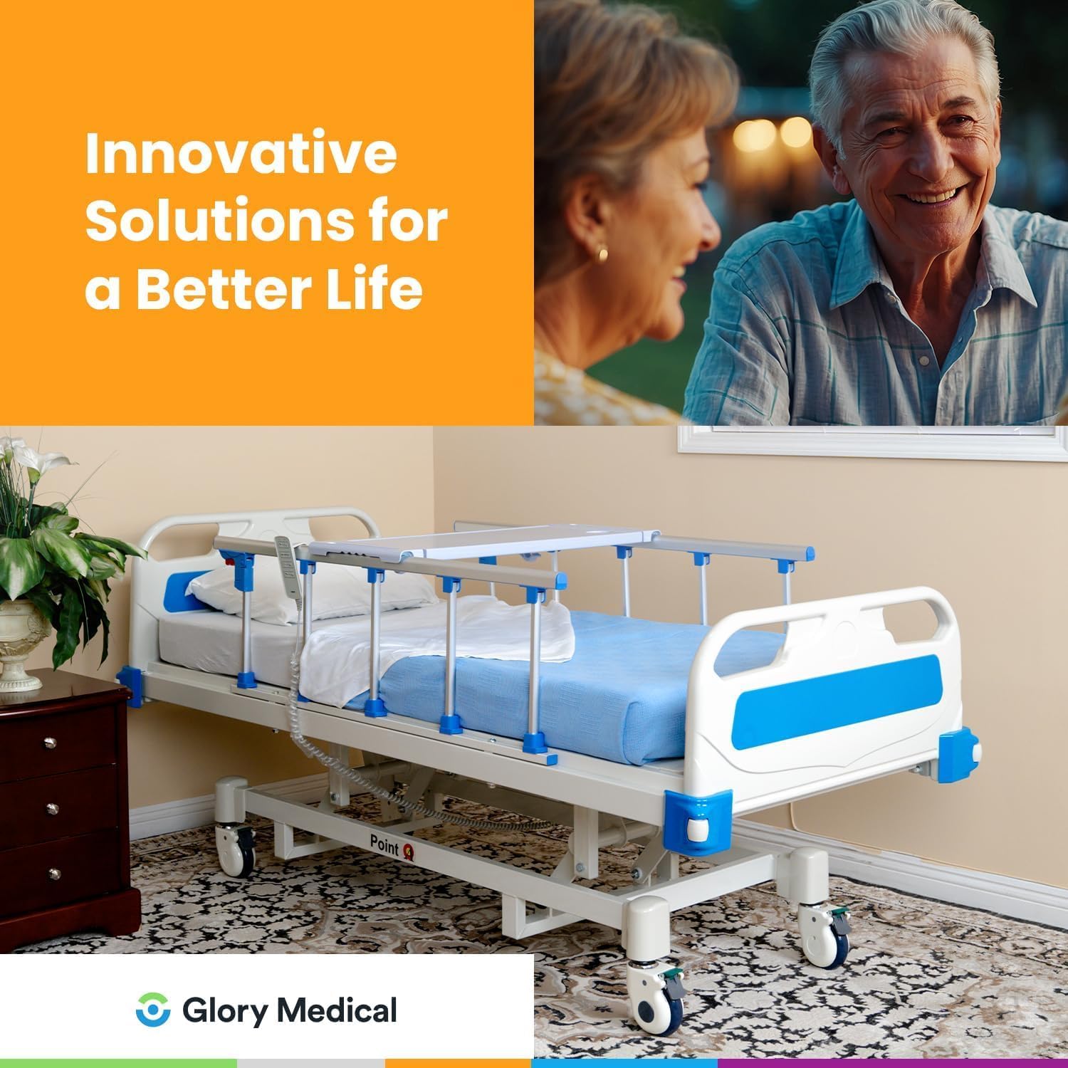 Point A (PAM-3) Premium Full Electric Hospital Bed, 4.7