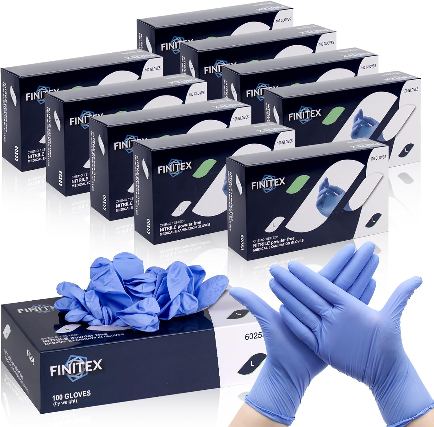 FINITEX Nitrile Disposable Gloves Medical Exam Gloves - 100/1000 PCS Latex-free Examination Purple Chemo Food Glove