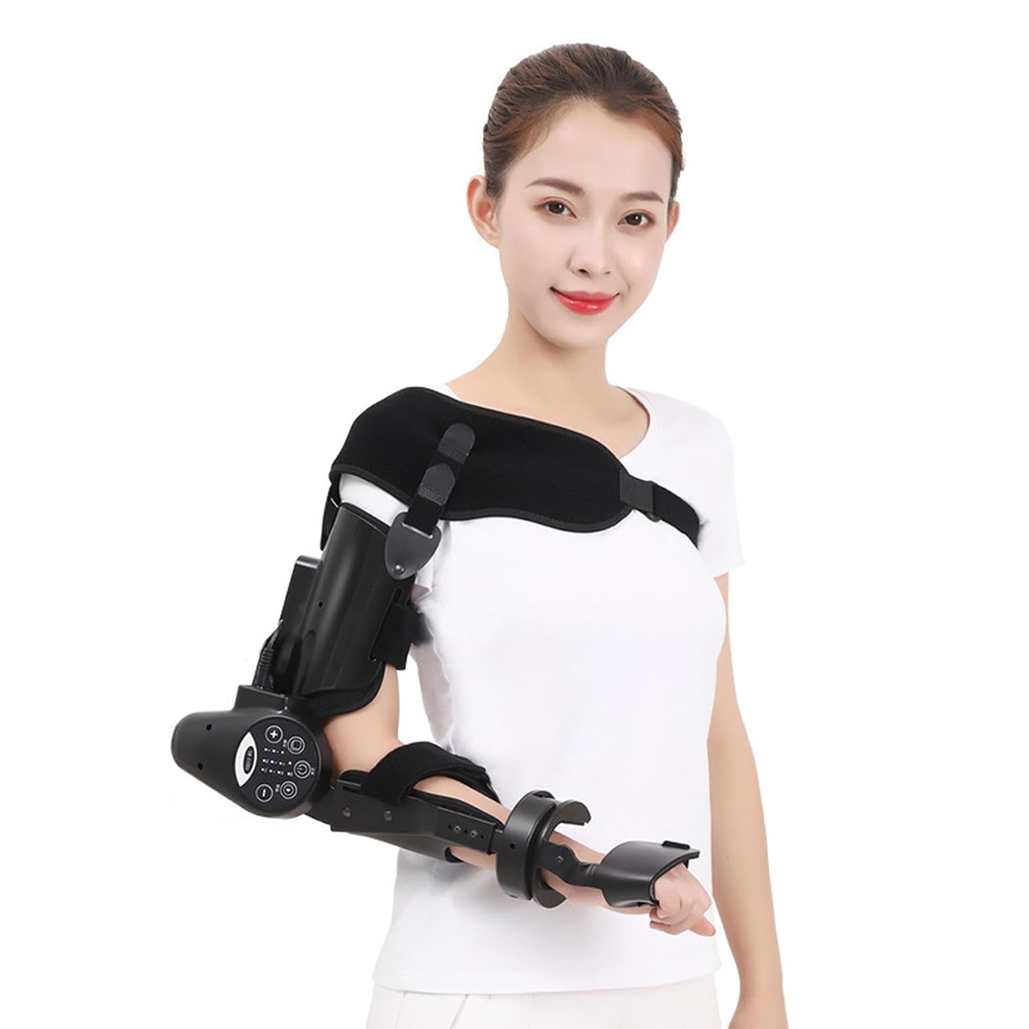 VIDECOR Electric Elbow Joint Rehabilitation Device, Wireless Intelligent Key Control, Precisely Control The Extension and Flexion Angle, Hinged Elbow Brace Arm Exerciser,Right