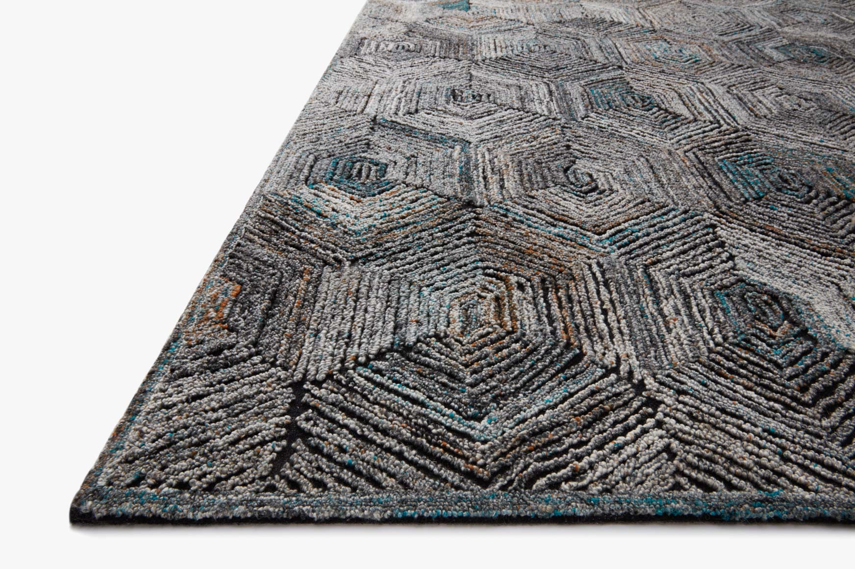 Loloi Prescott Collection - Contemporary Hooked Rug in Metal (PRE-02)
