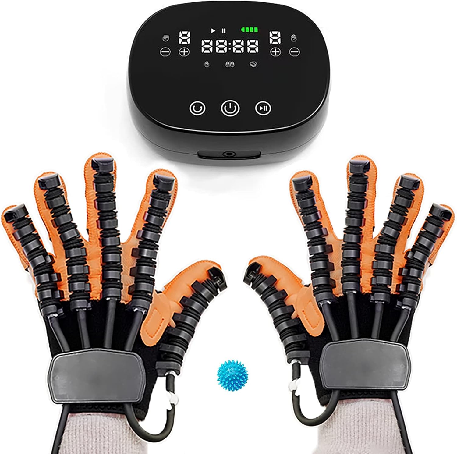 Self-Training Rehabilitation Robot Gloves, Finger Exercises and Rehabilitation Orthosis Splint Auxiliary Gloves, Minimize Spasticity(Size:M Code,Color:Both Hand)