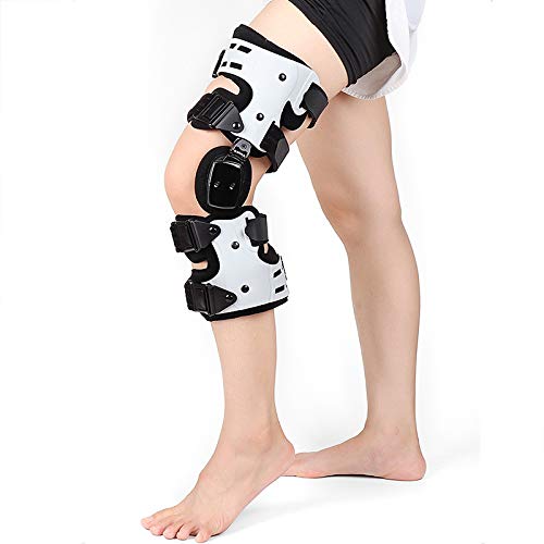 Hinged Knee Brace, Adjustable Post Op Patella Brace Support Stabilizer Pad Orthosis Splint Wrap Medical Orthopedic Guard Protector (