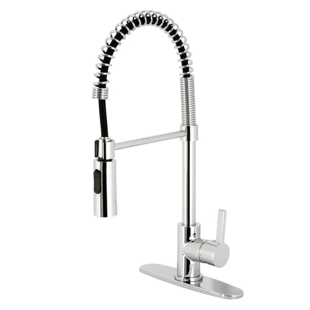 Kingston Brass Gourmetier Continental Single-Handle Deck-Mount Pre-Rinse Kitchen Faucet, Polished Chrome (LS8771CTL)