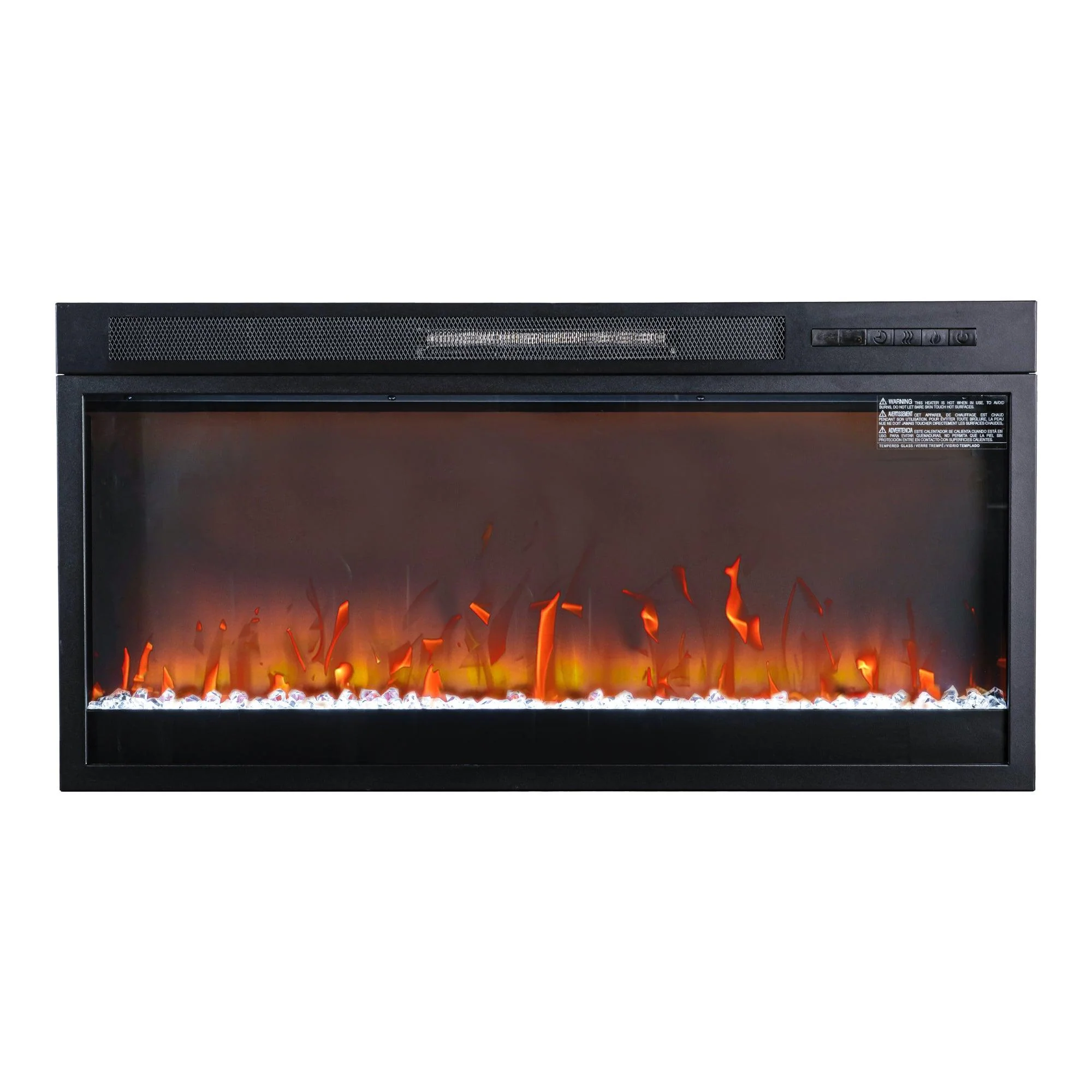 Parrot Uncle 36-Inch Modern Black Insert Electric Fireplace with Remote Control (BBSF103-36)