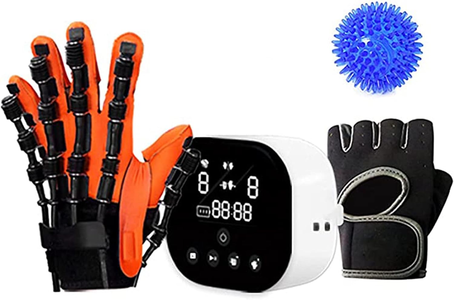 Rehabilitation Robot Gloves,Finger Straightening Brace,Stroke Hemiplegia Finger Wrist Orthoses Electric Rehabilitation Auiliary Training Gloves,for Patients Hand Dysfunction,LeftHand-7age(child)