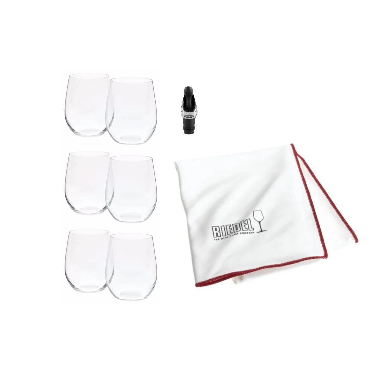 Riedel O Chardonnay/Viognier Wine Tumblers (6-Pack) with Polishing Cloth Bundle