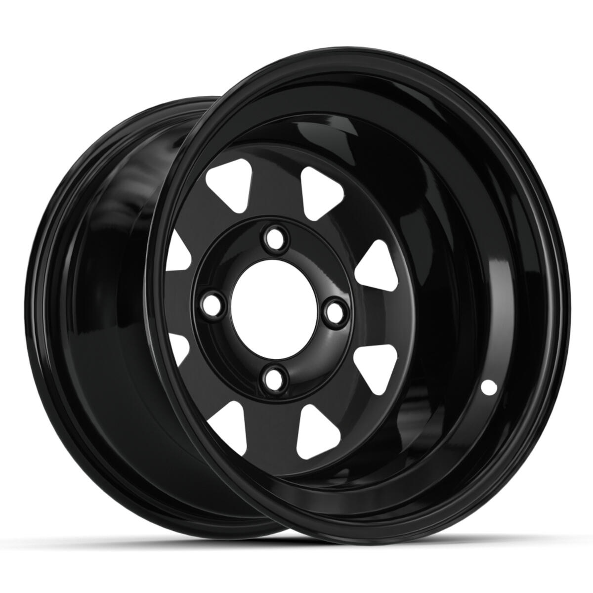12′′ Spoke Glossy Black Steel Wheel (2:5 Offset)