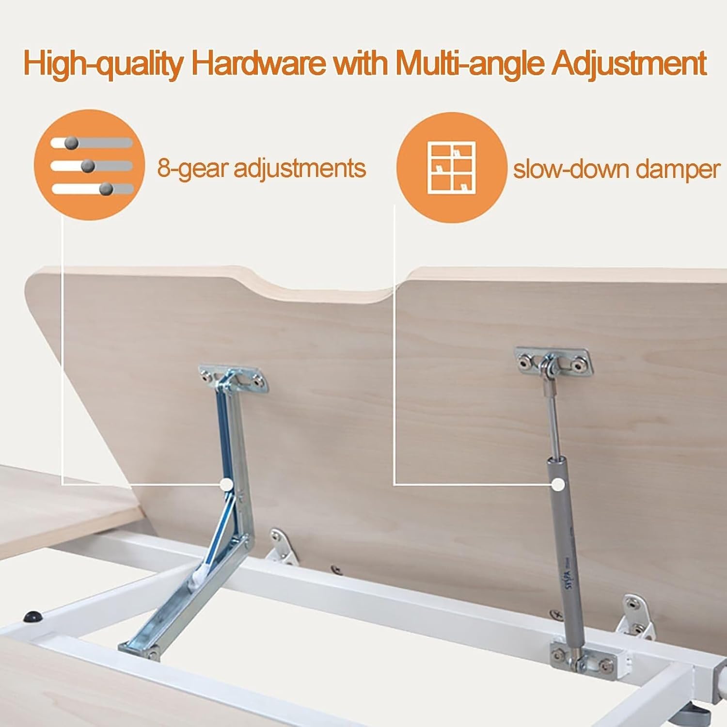 Adjustable Overbed Table with Wheels, Mobile Hospital Bedside Desk, Height & Length Adjustable, Tiltable Computer Workstation, for Home Use, Teak Finish(100cm)