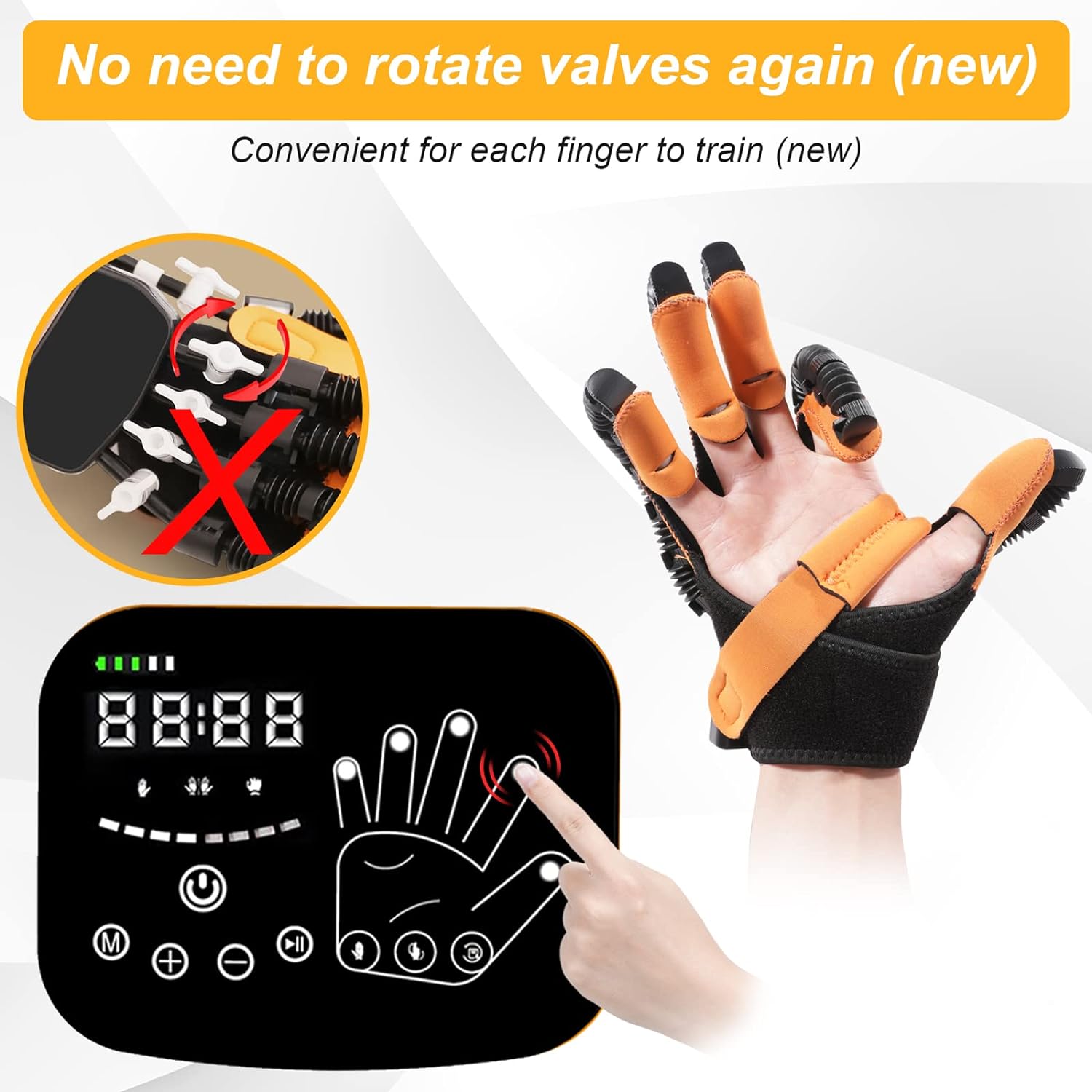 Upgraded Finger Rehabilitation Robot Gloves,rehabilitation Gloves for Stroke,arthritis Hemiplegia Cerebral Palsy Hand Paralysis Patients Hand Function Physiotherapy Robotic Recovery Gloves
