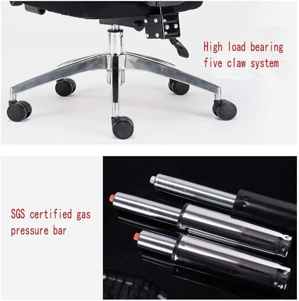 High-Back Leather Executive Swivel Adjustable Swivel Office Desk Chair with Armrests Lumbar Support Desk Ergonomic Chair Office Chair Household Lounge Chair Lifting Swing Chair Mesh (Blue Black frame)