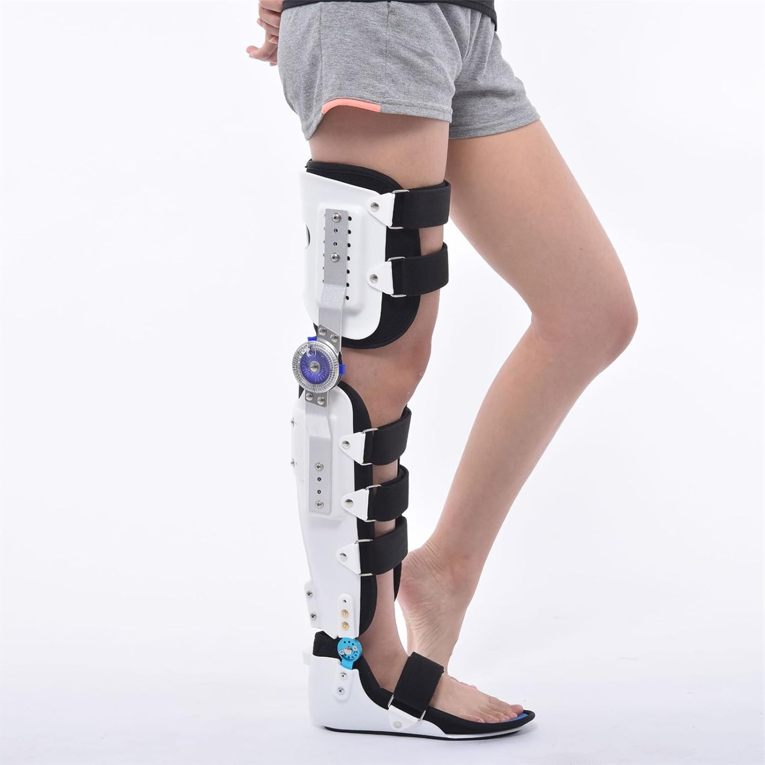 Knee Foot Support Brace, Adjustable Post Knee Support Orthosis Immobilizer Protector, Full Leg Stabilizer Knee Orthosis Splint, Foot and Orthotics of Lower Limbs (Active Right)