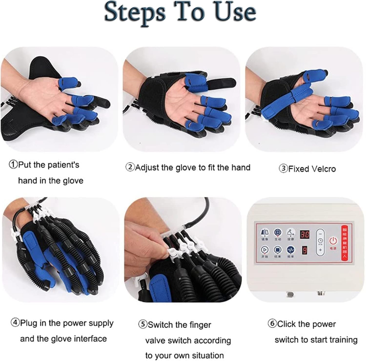 Rehabilitation Robot Gloves Stroke Recovery Aids Hemiplegia Finger Trainer Finger Splint Hand Exerciser for Postoperative Patients (Color : X-Large, Size : Right Hand)