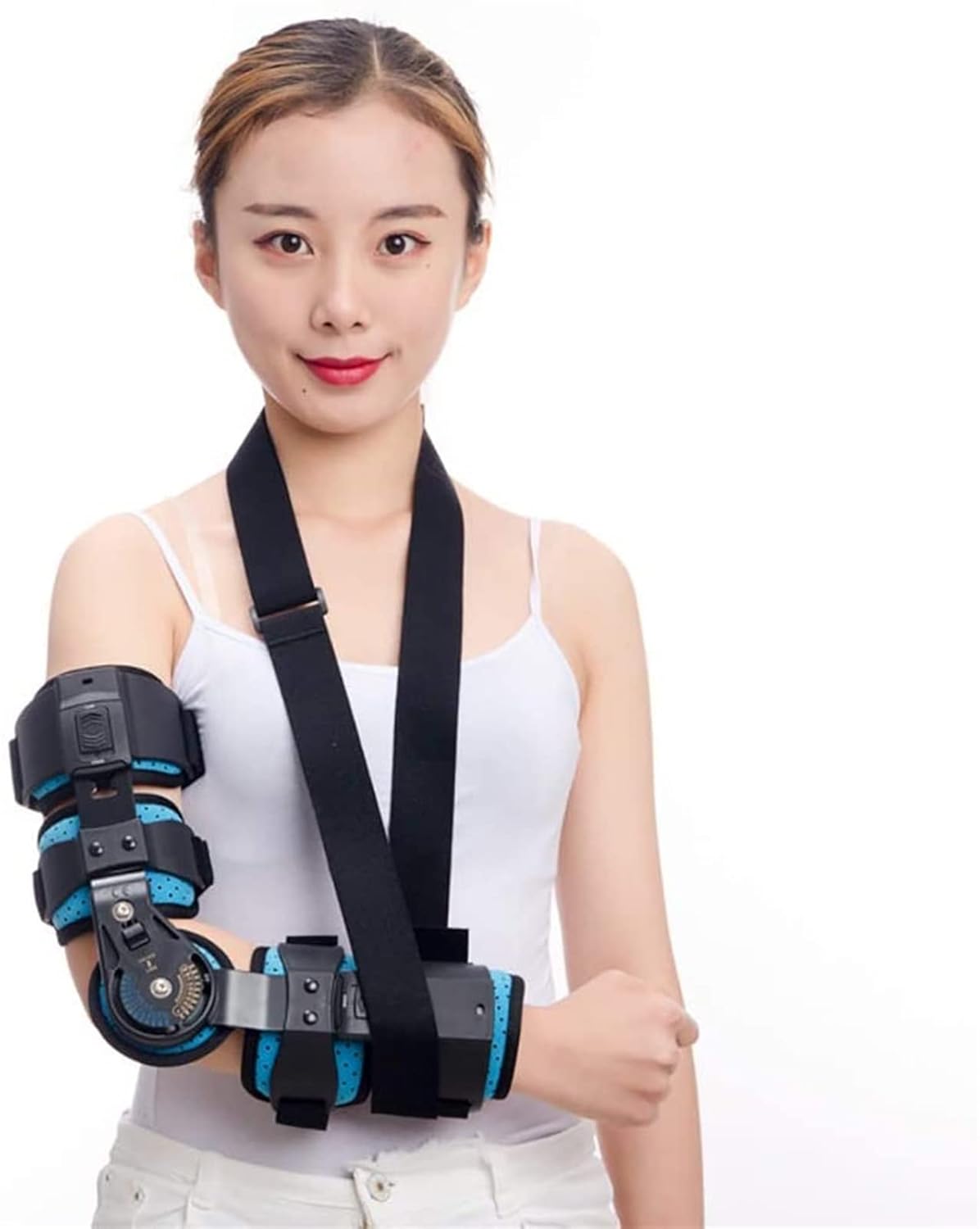 Elbow Orthosis, Adjustable Elbow Brace Fixation Sling Orthosis Protector Recovery Support For Arm Injuries Recovery Joint Pain Relief,Left-One Size