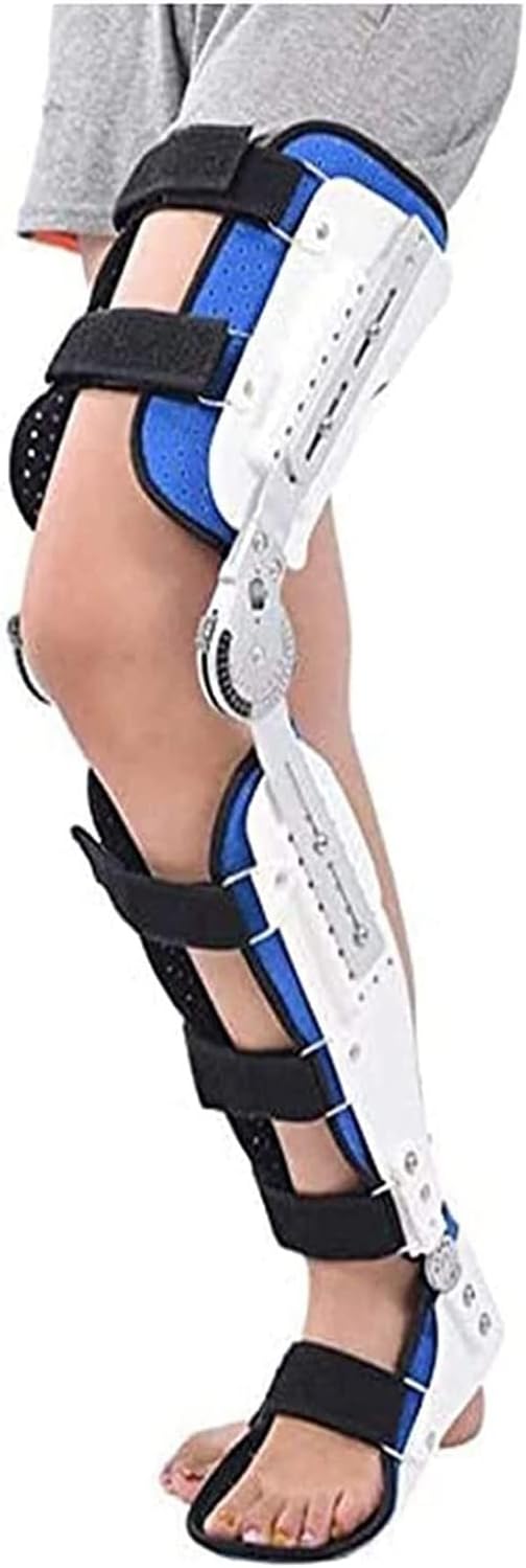 Adjustable Leg Stabilizer Full Leg Stabilizer Knee Orthosis Splint Hinged Knee Foot Ankle Support Brace Knee Support Orthosis Immobilize-Left-One Size