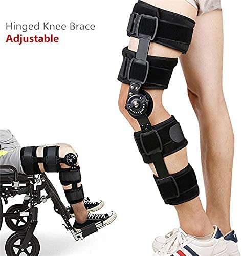 HUANGJUN HingedKnee Brace, Adjustable Post Op Patella Brace Support Stabilizer Pad Orthosis Splint Wrap Orthopedic Guard Protector - Leg Brace Support