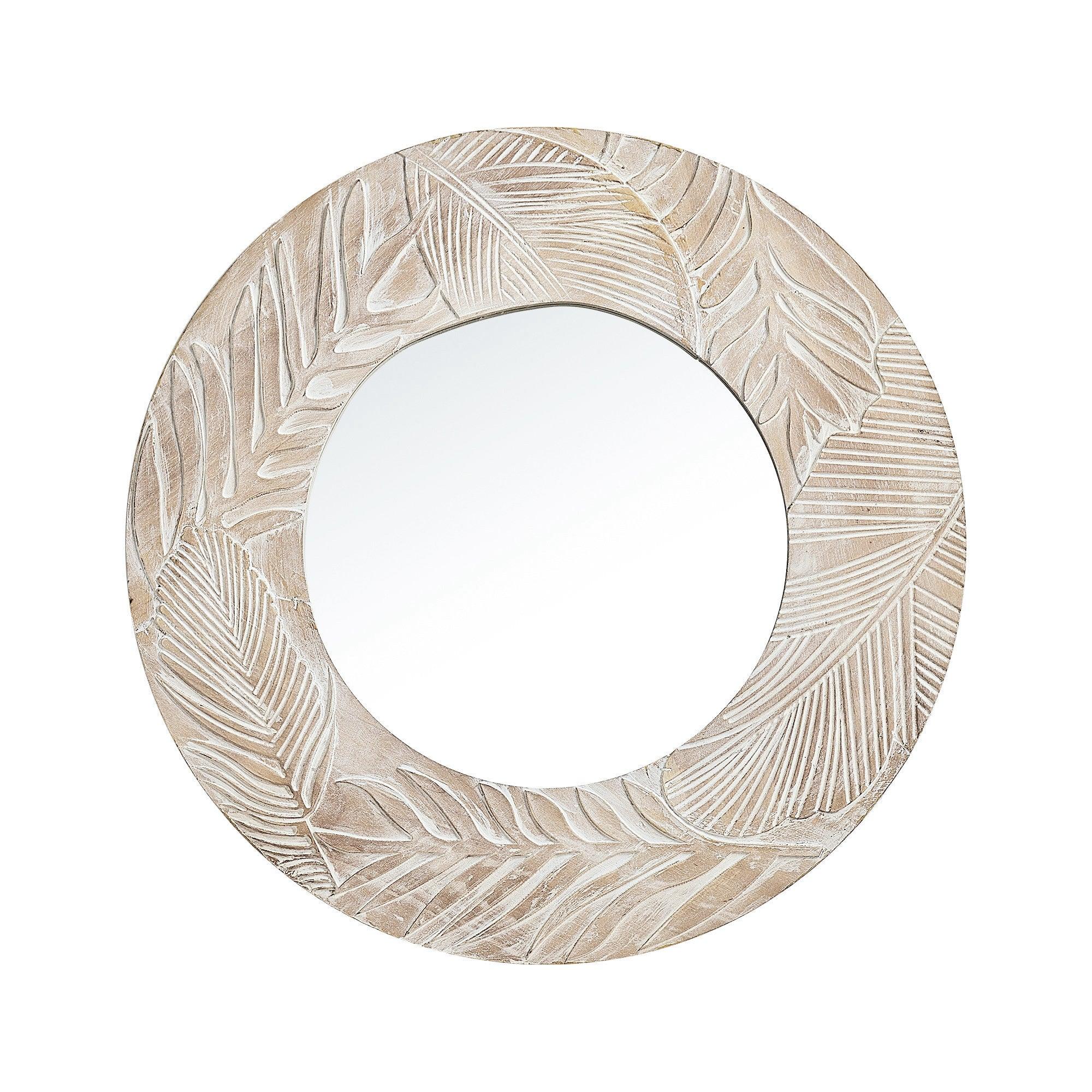 Parrot Uncle Traditioanl Wood Round Mirror Wall Decor (BBXW-D0010)