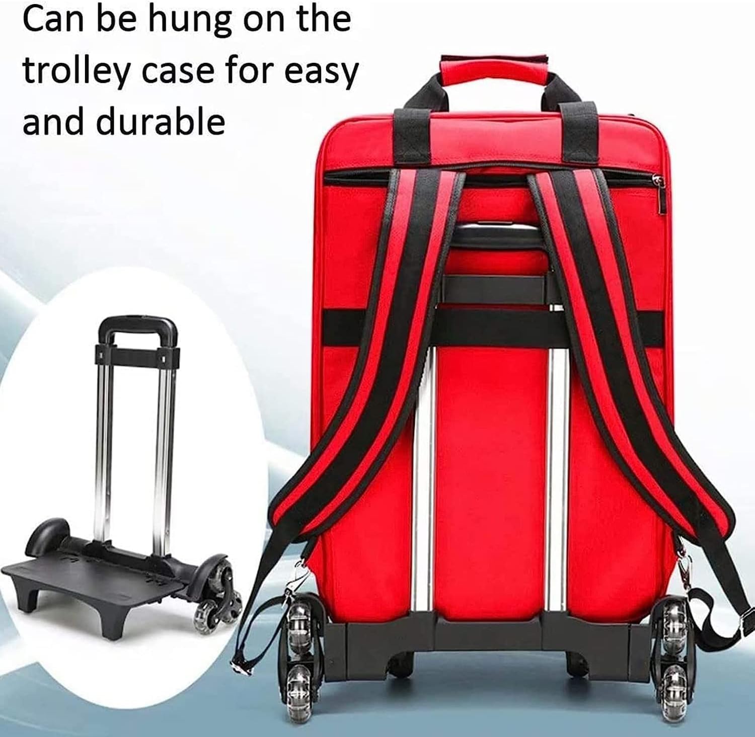 First Aid Backpack, Emergency Responder Trauma Bag Empty, Large Capacity Medical Back Pack, with Detachable Trolley, for Outdoor Hiking, Backpacking, Camping, Traveling