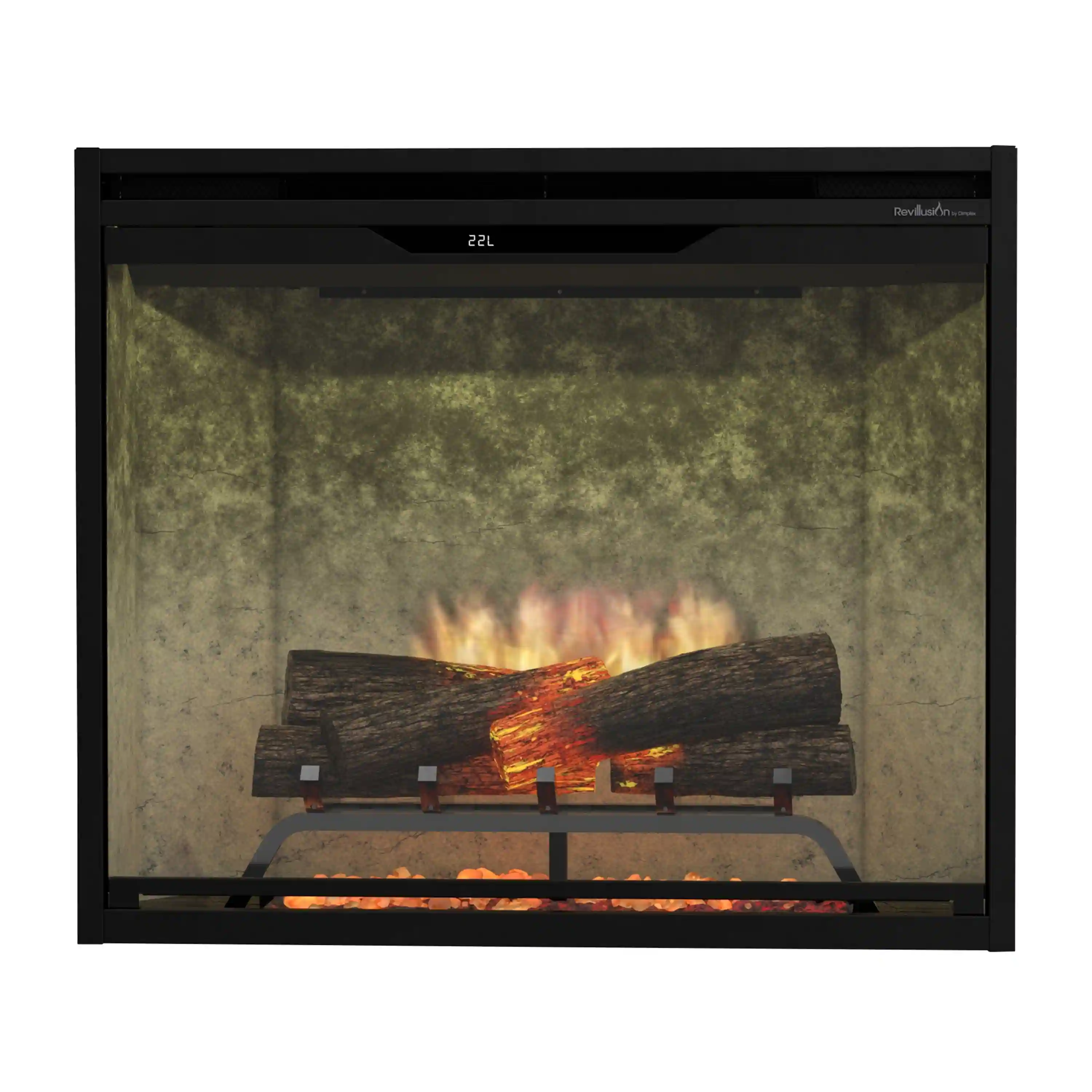 Dimplex 36-Inch Built-In Electric Firebox in Weathered Concrete with internal LED Lighting (REV36-WC)