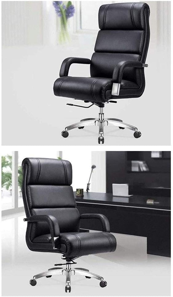 Ergonomic Office Chair High Back Executive Office Chair, Comfortable Black Leather Desk Computer Chairs with Arms and Back Support, Recliner Office Chair,