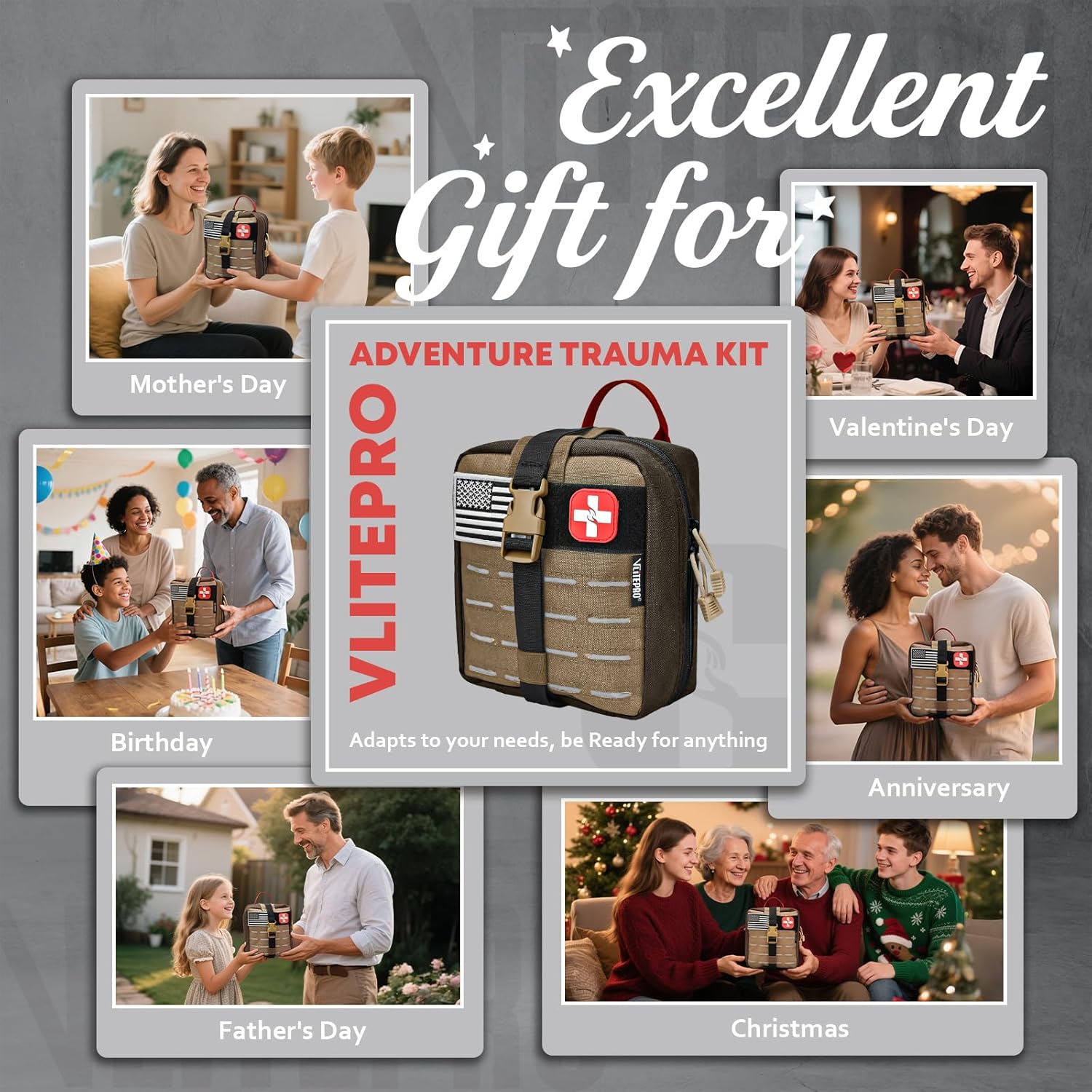 144 Pcs Advanced Trauma First Aid Kit - Emergency Camping Gear with Tourniquet, Compression Bandage, 36