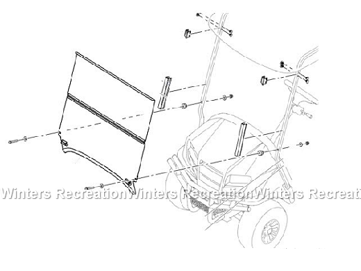 Club Car Onward, Standard Tinted Windshield Kit