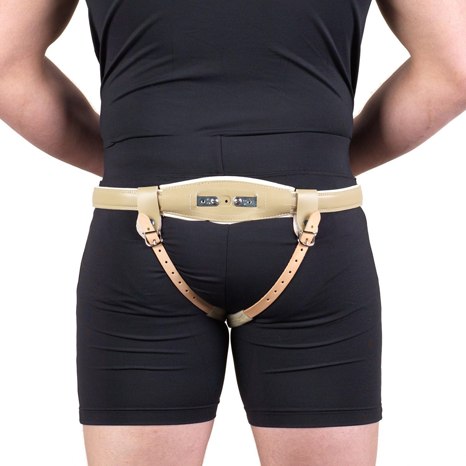 Truform-OTC Hernia Truss, Double Spring, Bilateral Compression, 30 inch hip, Beige