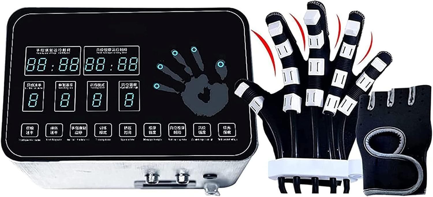 Electric Rehabilitation Robot Gloves,Household Hand Exerciser Rehabilitation Robot Gloves, Rehabilitation Auxiliary Training Gloves Finger Orthotics Functional Hand Splint
