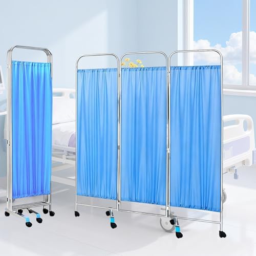 3-Panel Medical Privacy Screen with Rolling Casters - Portable Room Divider for Hospital, Clinic & Home Use - Durable & Robust Privacy Solution