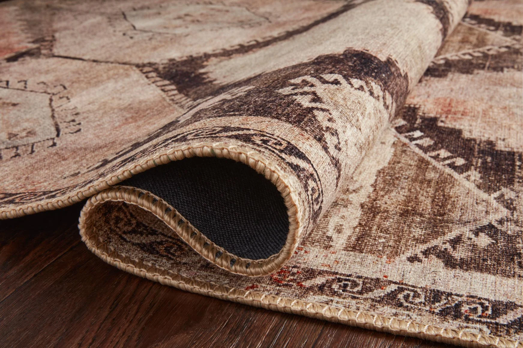 Loloi II Wynter Collection - Traditional Power Loomed Rug in Graphite & Blush (WYN-08)