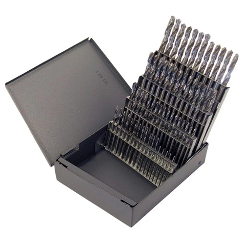 #1-#60 RHS / RHC HSS 118 Degree Radial Point General Purpose Screw Machine Length Drill Set - Bright