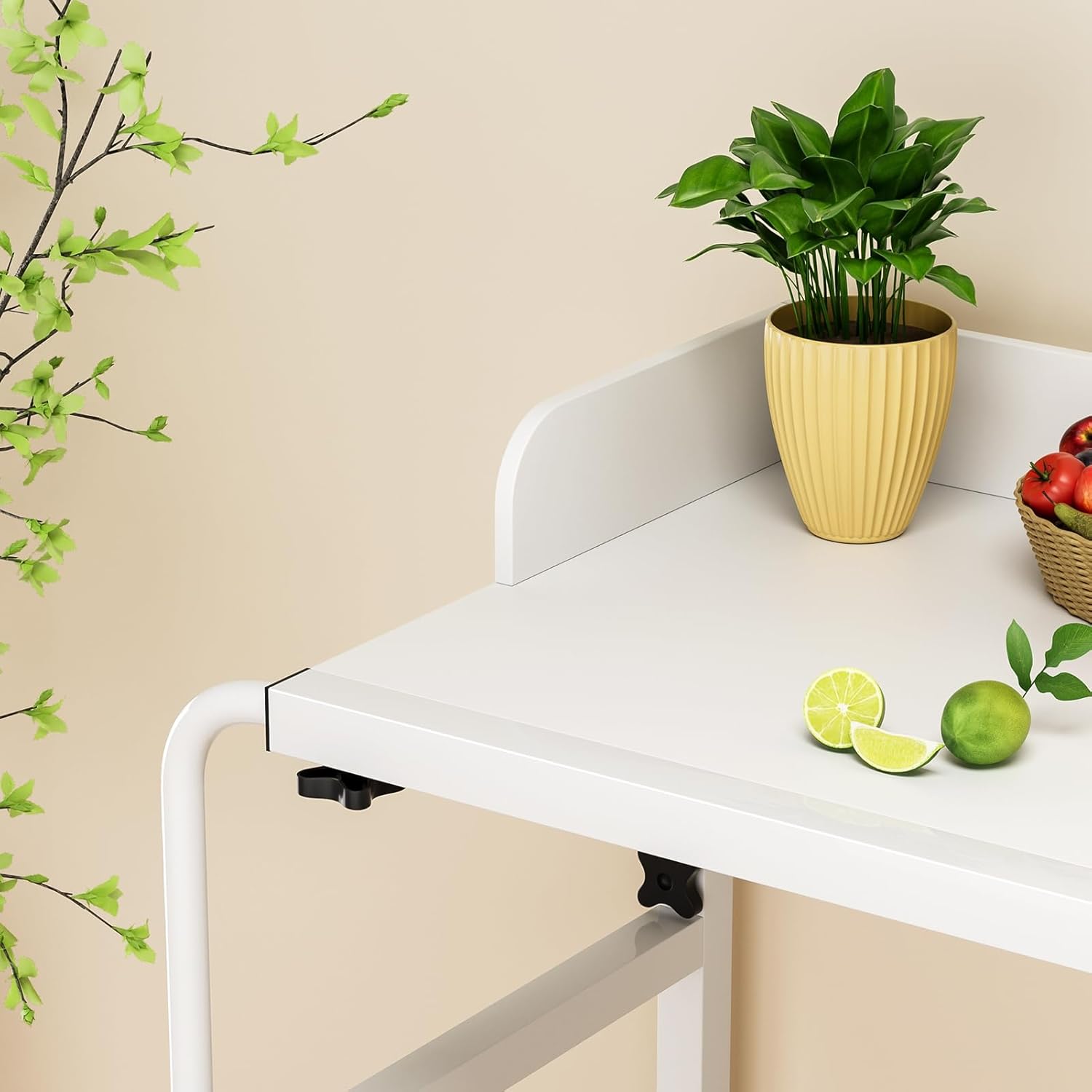 Overbed Bedside Table with Wheels | Adjustable Height Bed Table Over The Bed Rolling Laptop Desk,Mobile Standing Laptop Desk Rolling Computer Cart Movable Overbed Home Use ﻿ Matte Black