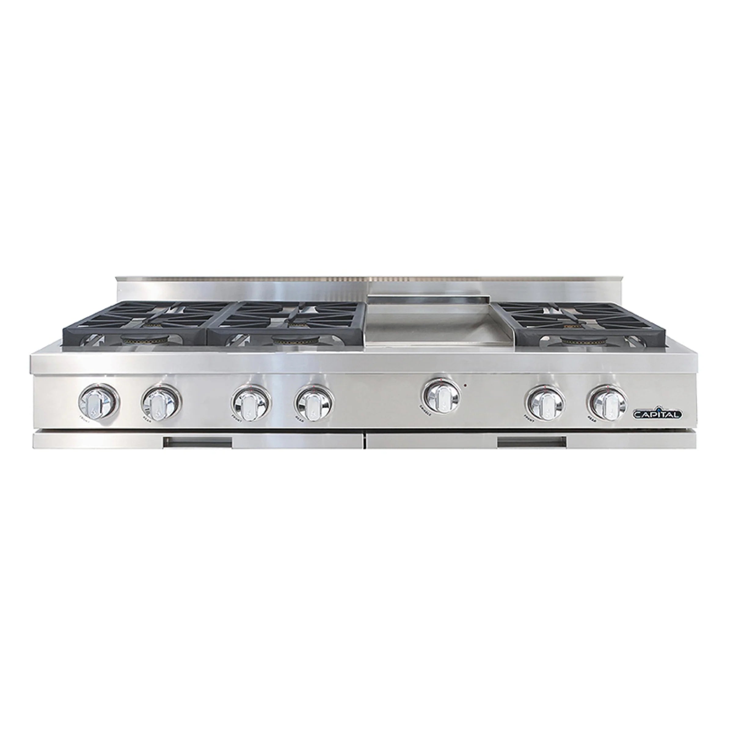 Capital 48-Inch Rangetop in Stainless Steel with 6 Sealed Burners & Griddle (GRT484G2)