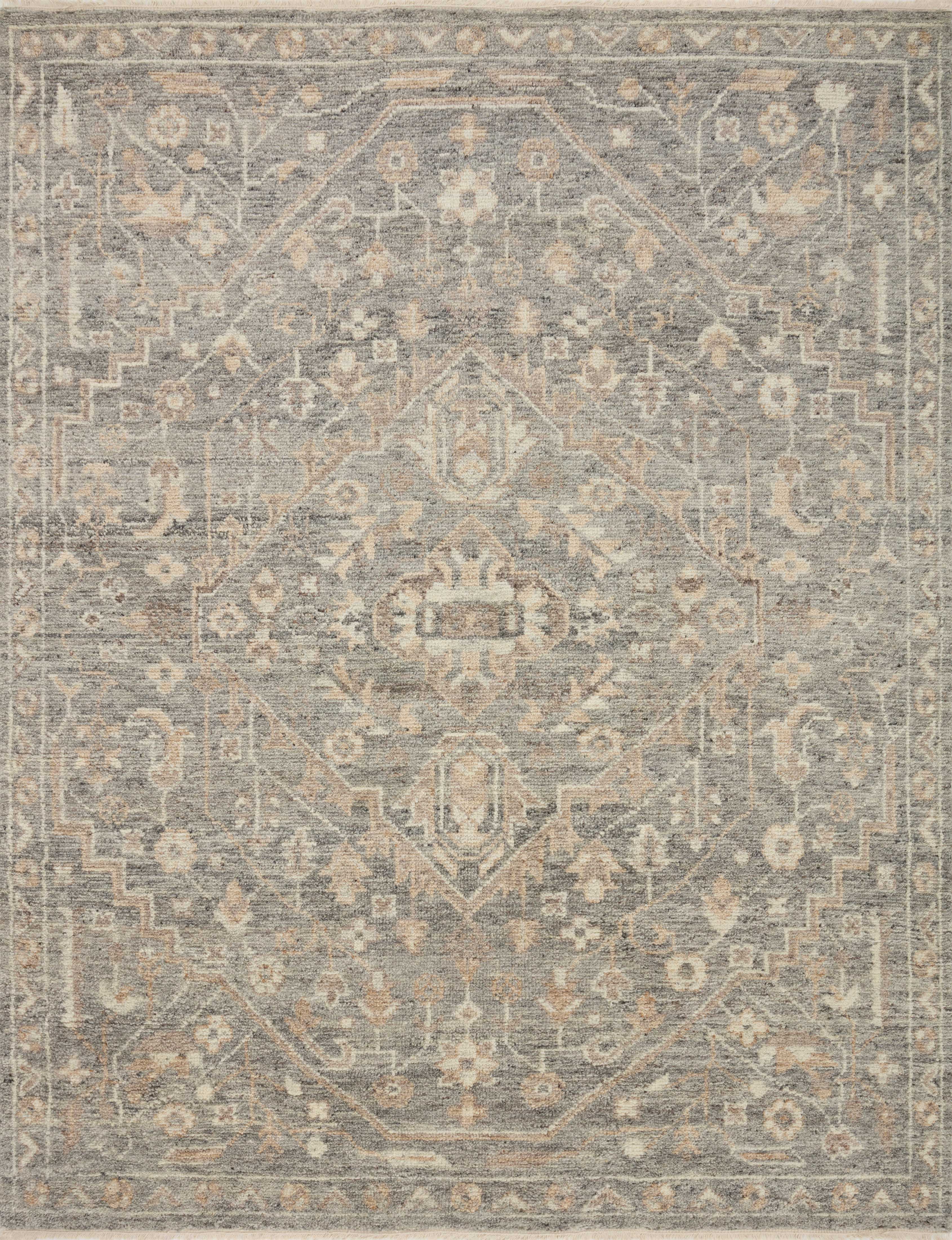 Loloi Traditional Torrance Wool Pile Hand Knotted Rug in Gray, Brown (MCO-02)