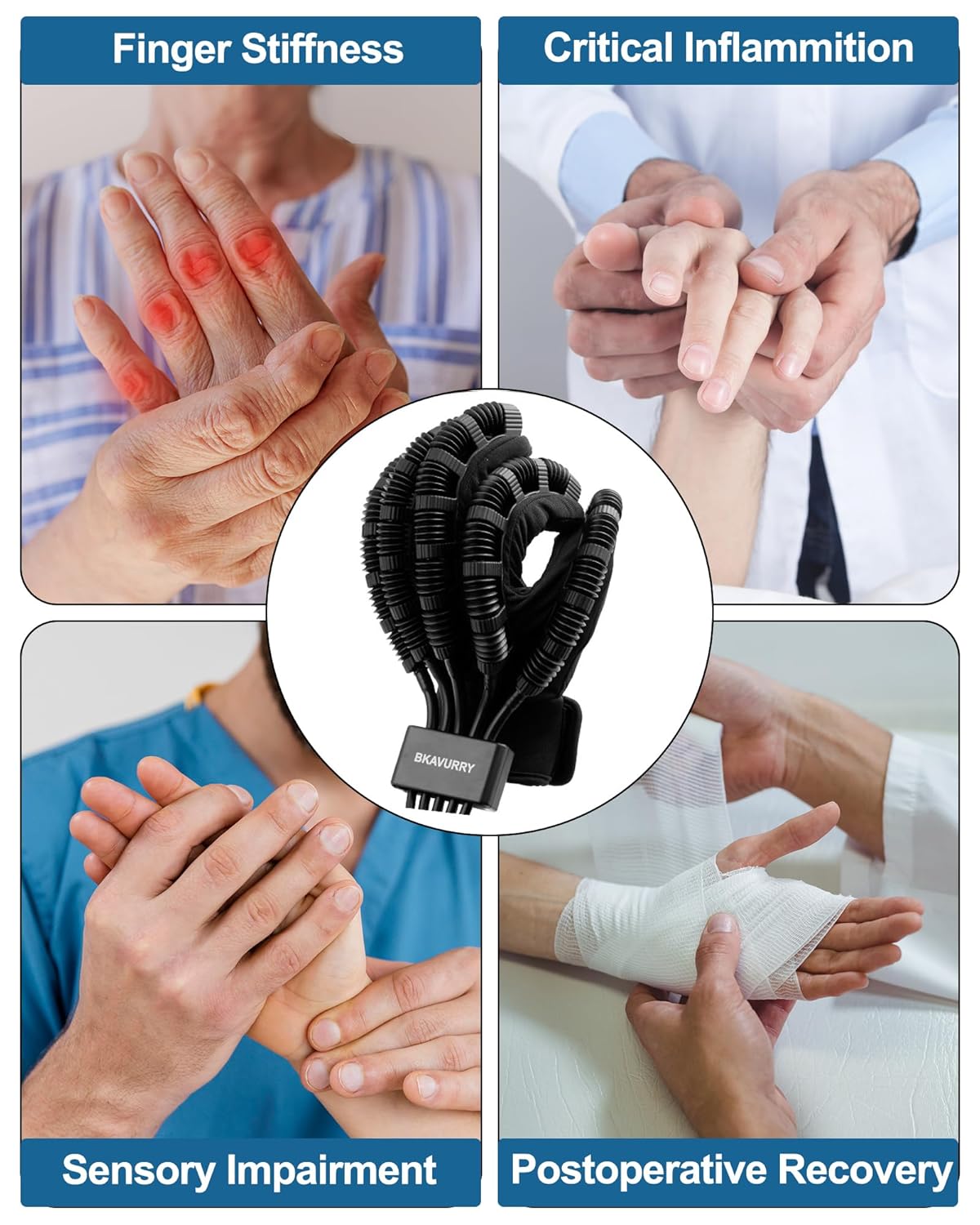 Hand Rehabilitation Robot Gloves, Stroke Hand Therapy Equipment, Stroke Recovery Hand Glove, Rehabilitation Robot Gloves for Hemiplegia Stroke Arthritis Patients(Left Hand/XL Size)